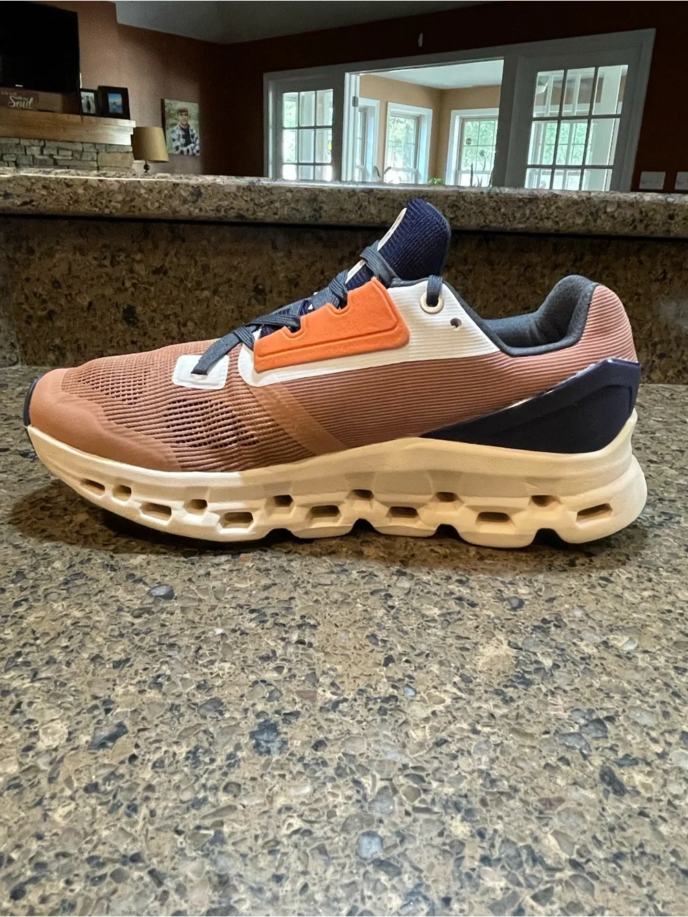 ❤️‍🔥 On Running Cloudstratus 2 Womens Athletic Shoe Cork Fawn Navy Sz 7 Workout